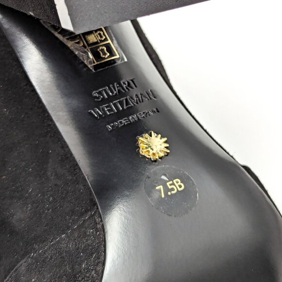 Stuart Weitzman Women Yulian Black Suede Sock Dress Office Sock Boots size 7.5 - Picture 8 of 12